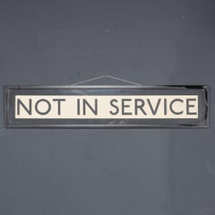 Vintage 20th Century "Not In Service" Framed London Red Route Bus Sign c.1960