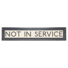 Retro 20th Century "Not In Service" Framed London Red Route Bus Sign c.1960