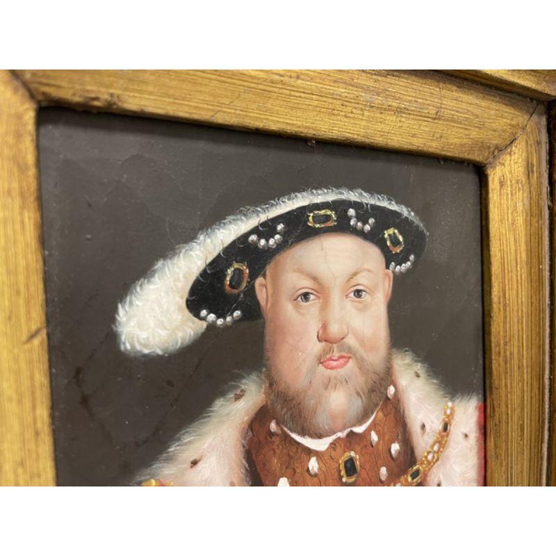 Medieval 20th Century Original Oil on Board Painting of King Henry VIII