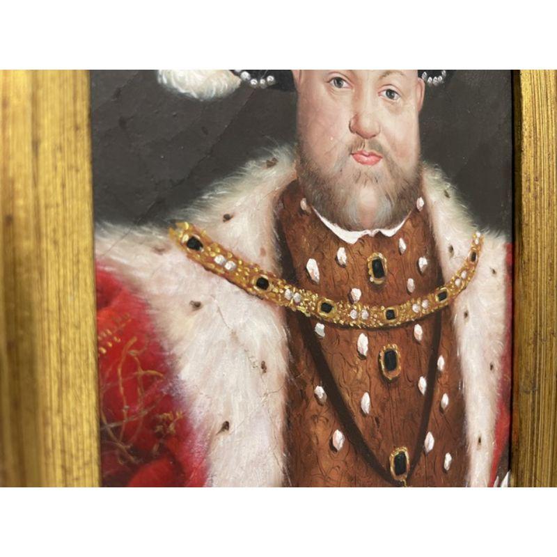 English 20th Century Original Oil on Board Painting of King Henry VIII