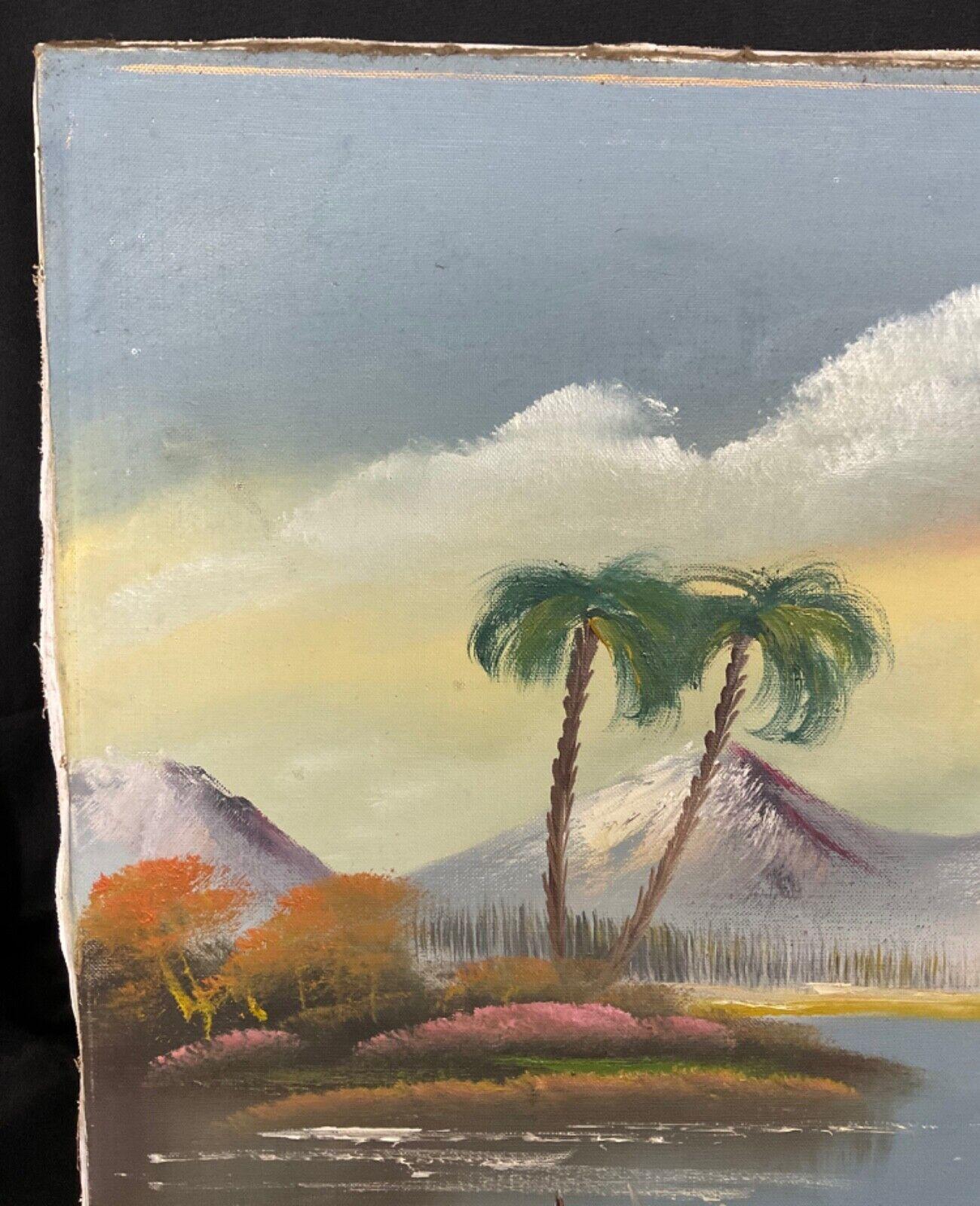Vintage 20th Century Oil Painting on Canvas – Landscape by Lucas - 2Y492 For Sale 2