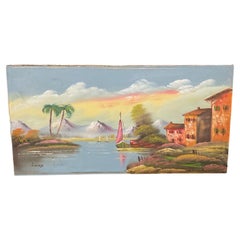 Vintage 20th Century Oil Painting on Canvas – Landscape by Lucas - 2Y492