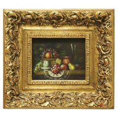 Vintage 20th Century Original Oil on Canvas - Fruit Basket - Signed W. Jenkins