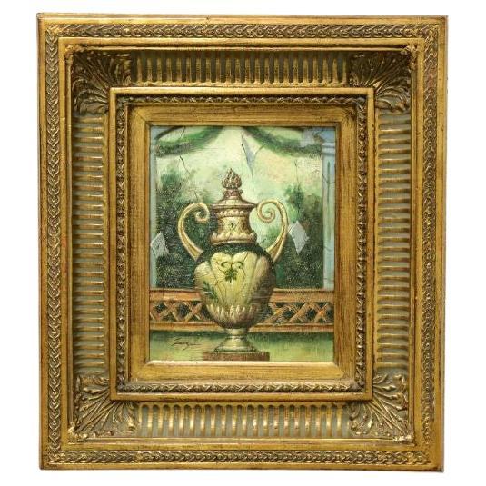 20th Century Original Oil on Canvas Painting - Grecian Urn - Signed