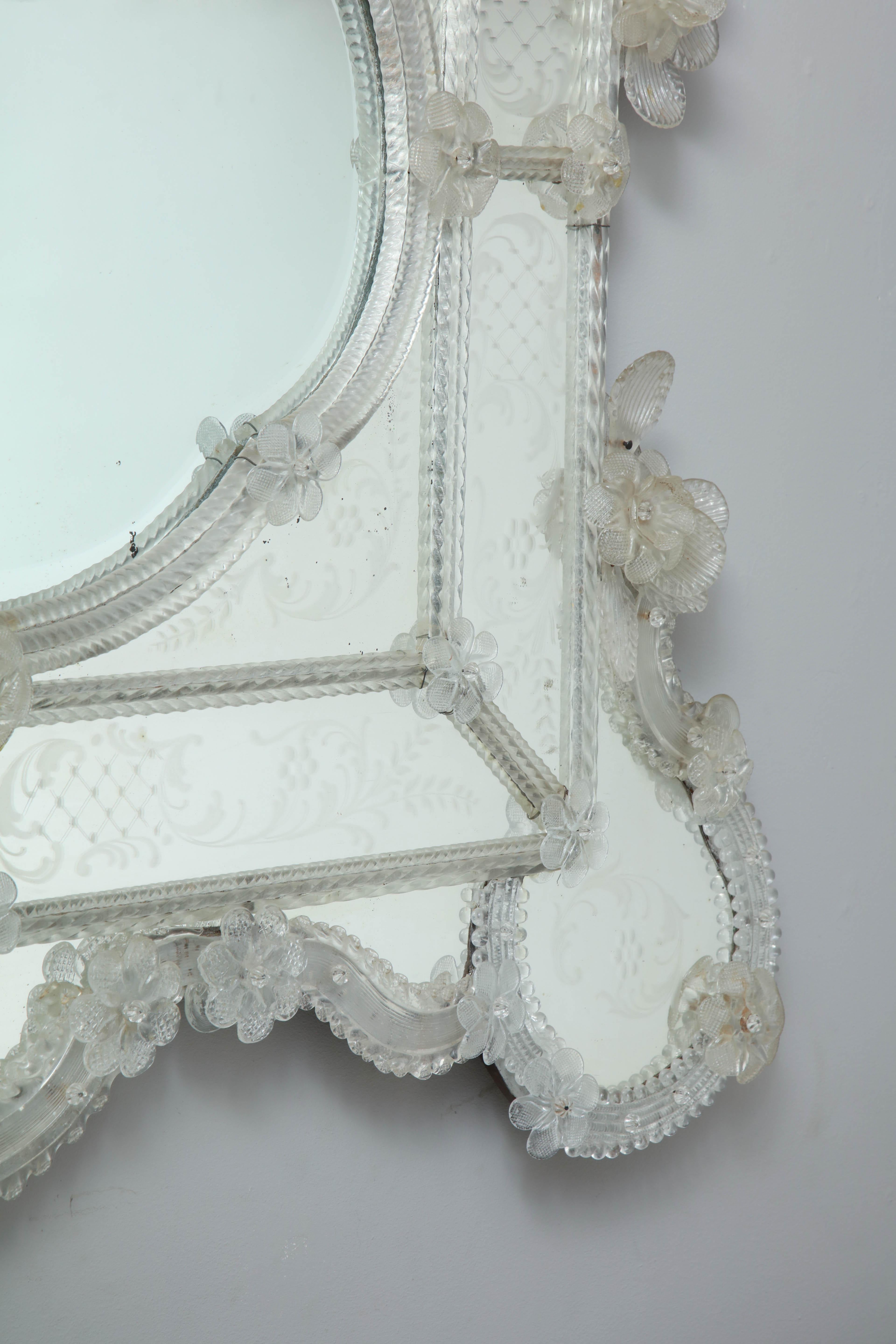 Renaissance Revival Vintage 20th Century Ornate Italian Mirror For Sale