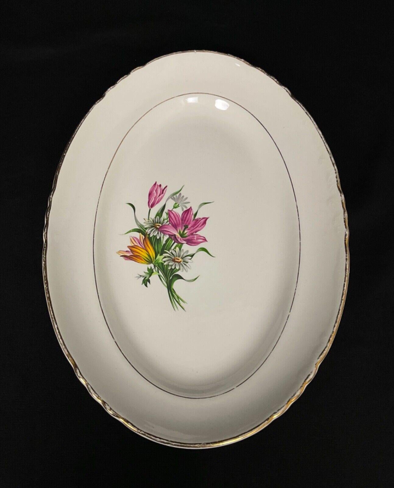 Vintage 20th Century Oval Serving Plate –Moulin des Loups France Orchies - 2Y511 In Good Condition For Sale In Bordeaux, FR