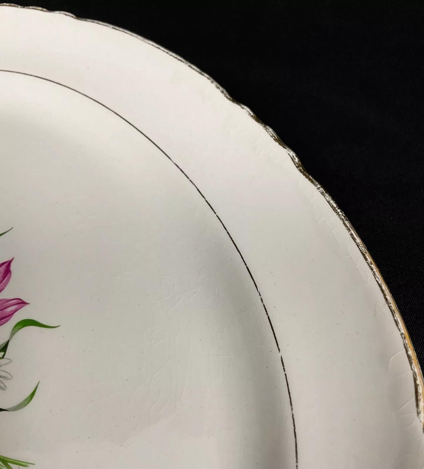 Ceramic Vintage 20th Century Oval Serving Plate –Moulin des Loups France Orchies - 2Y511 For Sale
