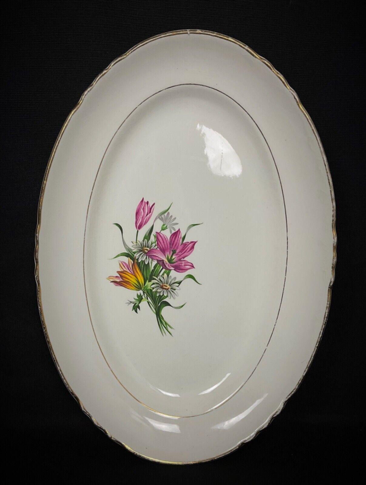 Vintage 20th Century Oval Serving Plate –Moulin des Loups France Orchies - 2Y511 For Sale 1