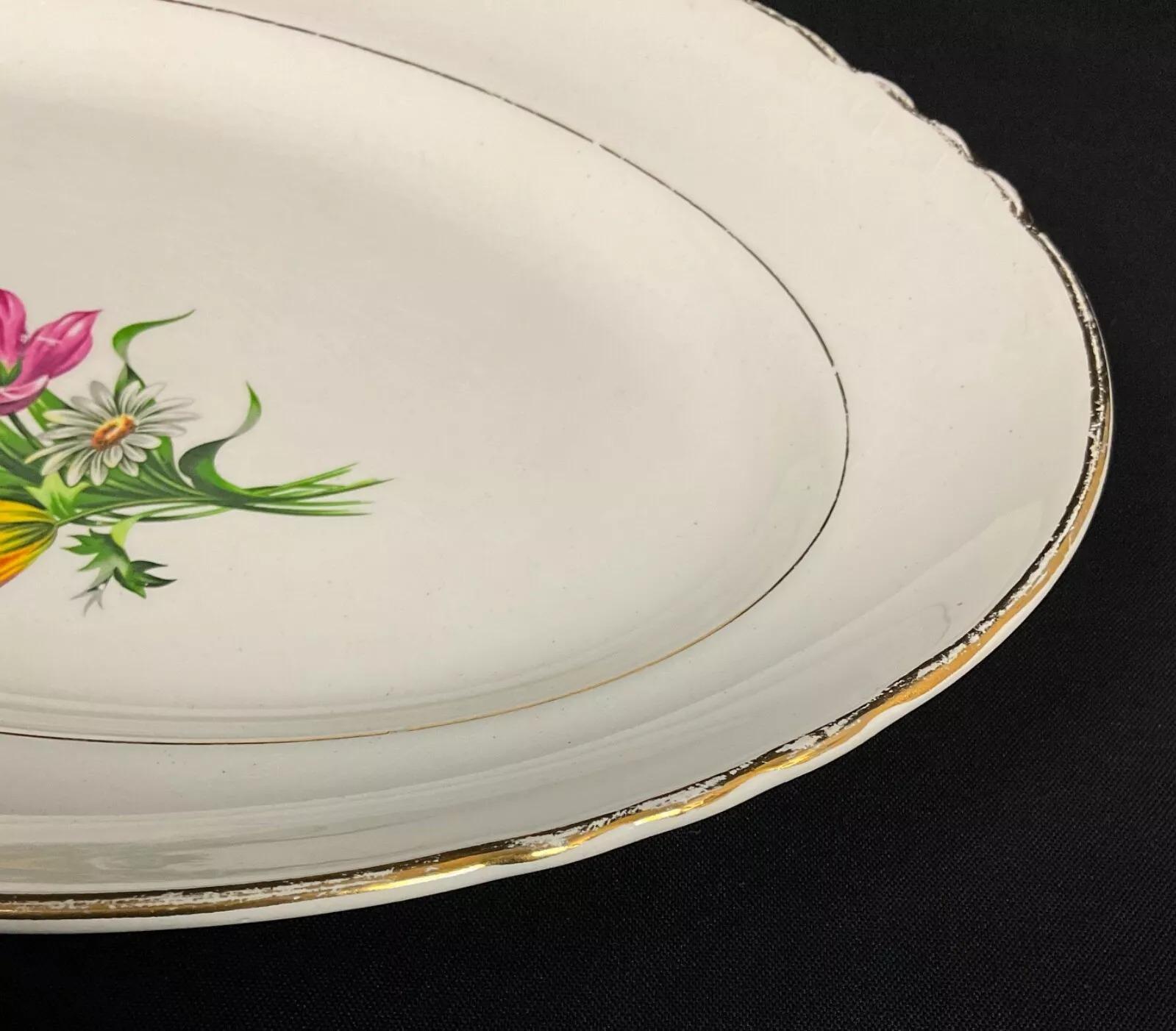 Vintage 20th Century Oval Serving Plate –Moulin des Loups France Orchies - 2Y511 For Sale 2