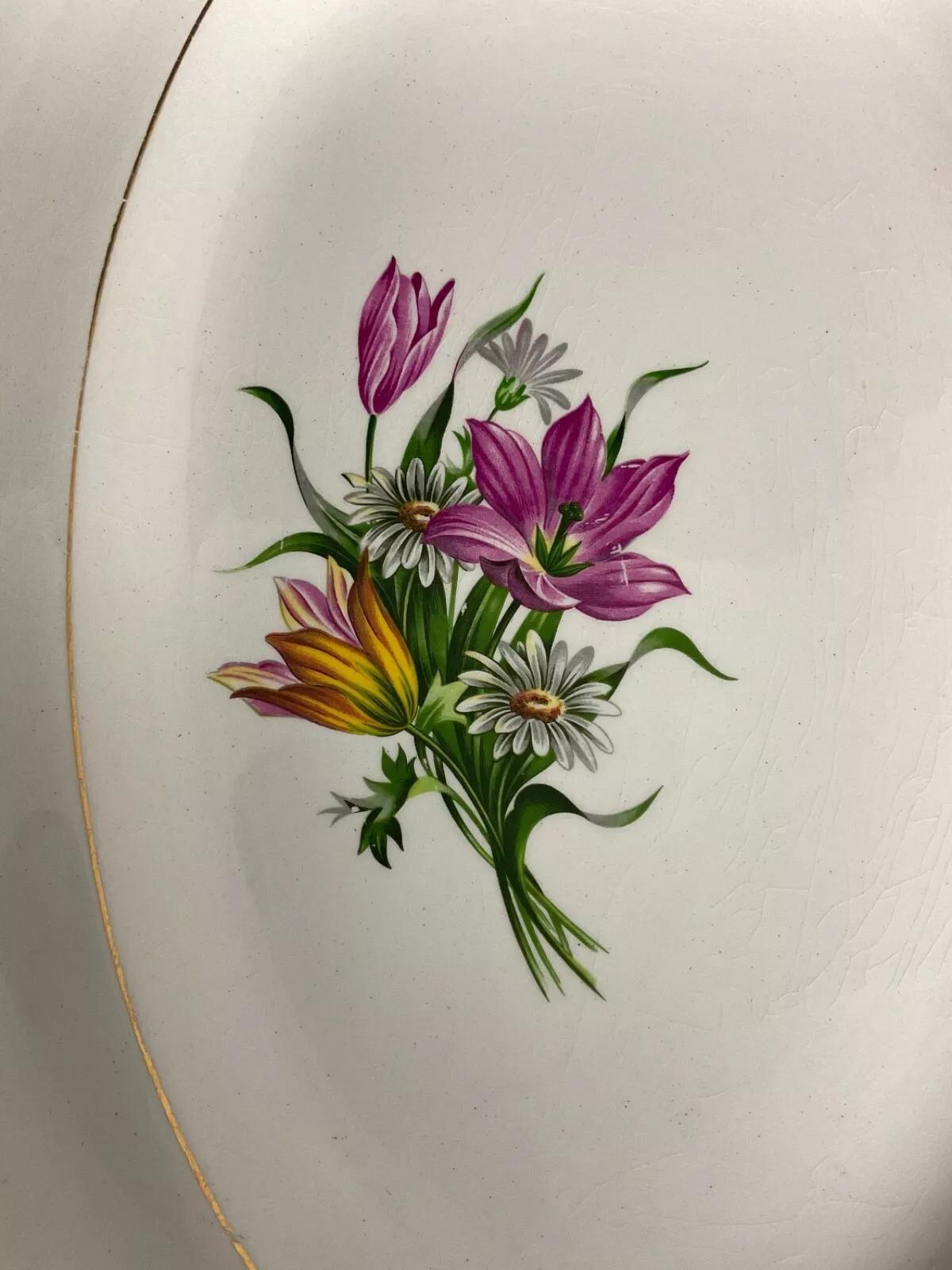 Vintage 20th Century Oval Serving Plate –Moulin des Loups France Orchies - 2Y511 For Sale 3
