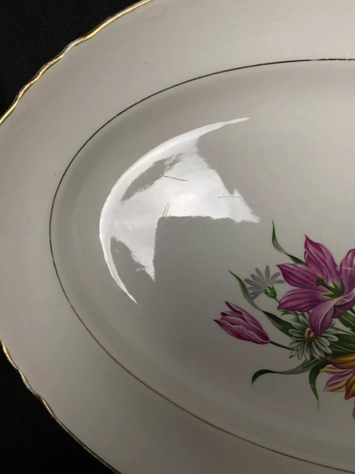 Vintage 20th Century Oval Serving Plate –Moulin des Loups France Orchies - 2Y511 For Sale 4