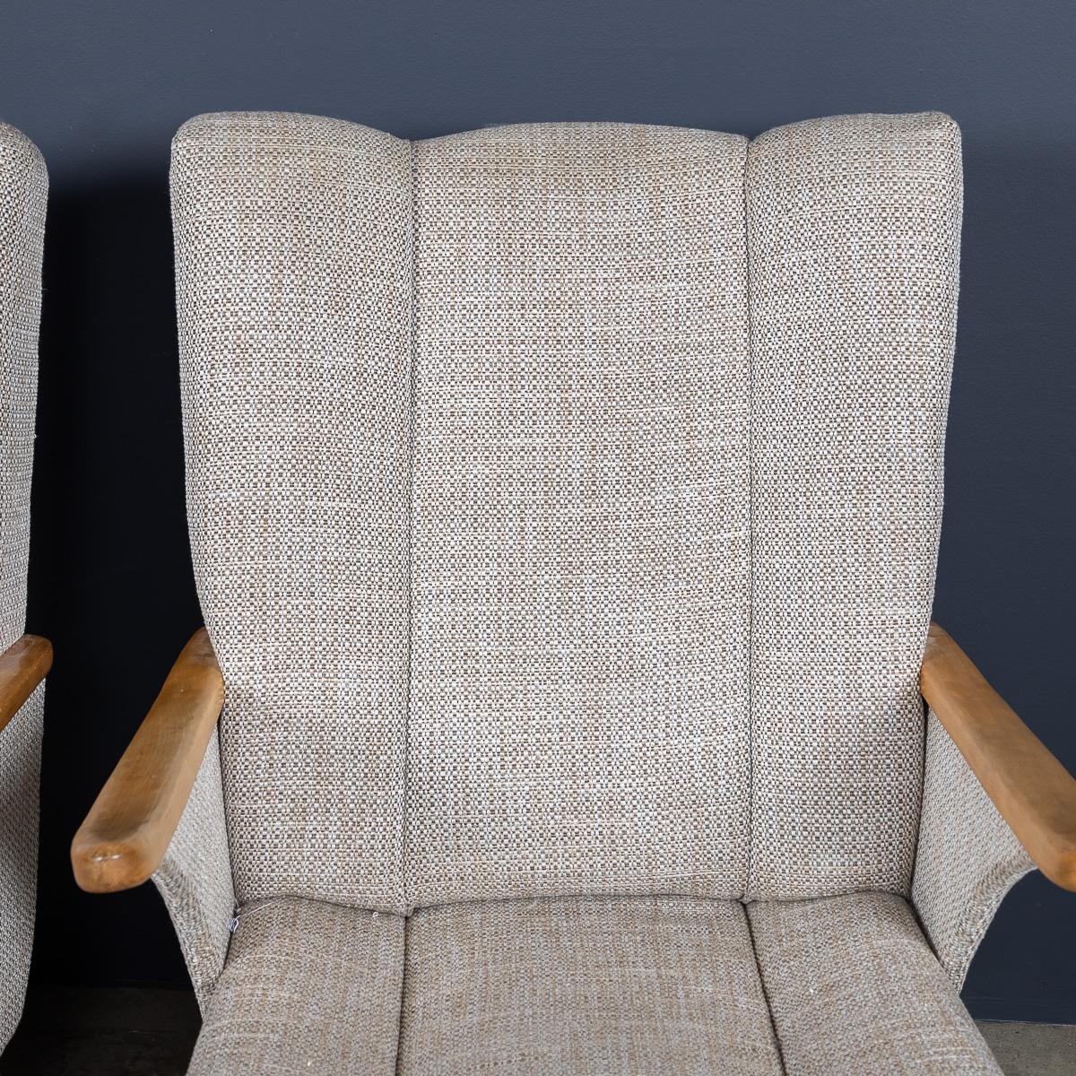 Vintage 20th Century Pair Of German Winged Armchairs By Gelenka c.1950 For Sale 6