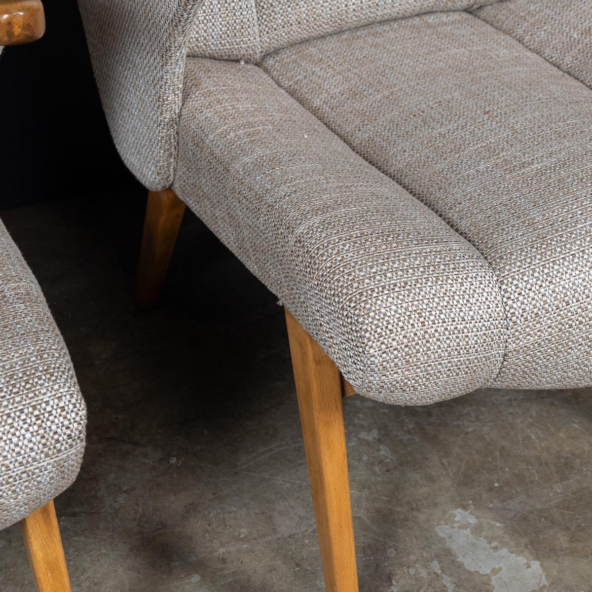 Vintage 20th Century Pair Of German Winged Armchairs By Gelenka c.1950 For Sale 8