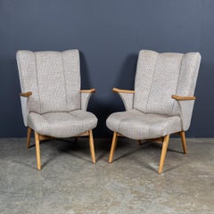 Vintage 20th Century Pair Of German Winged Armchairs By Gelenka c.1950