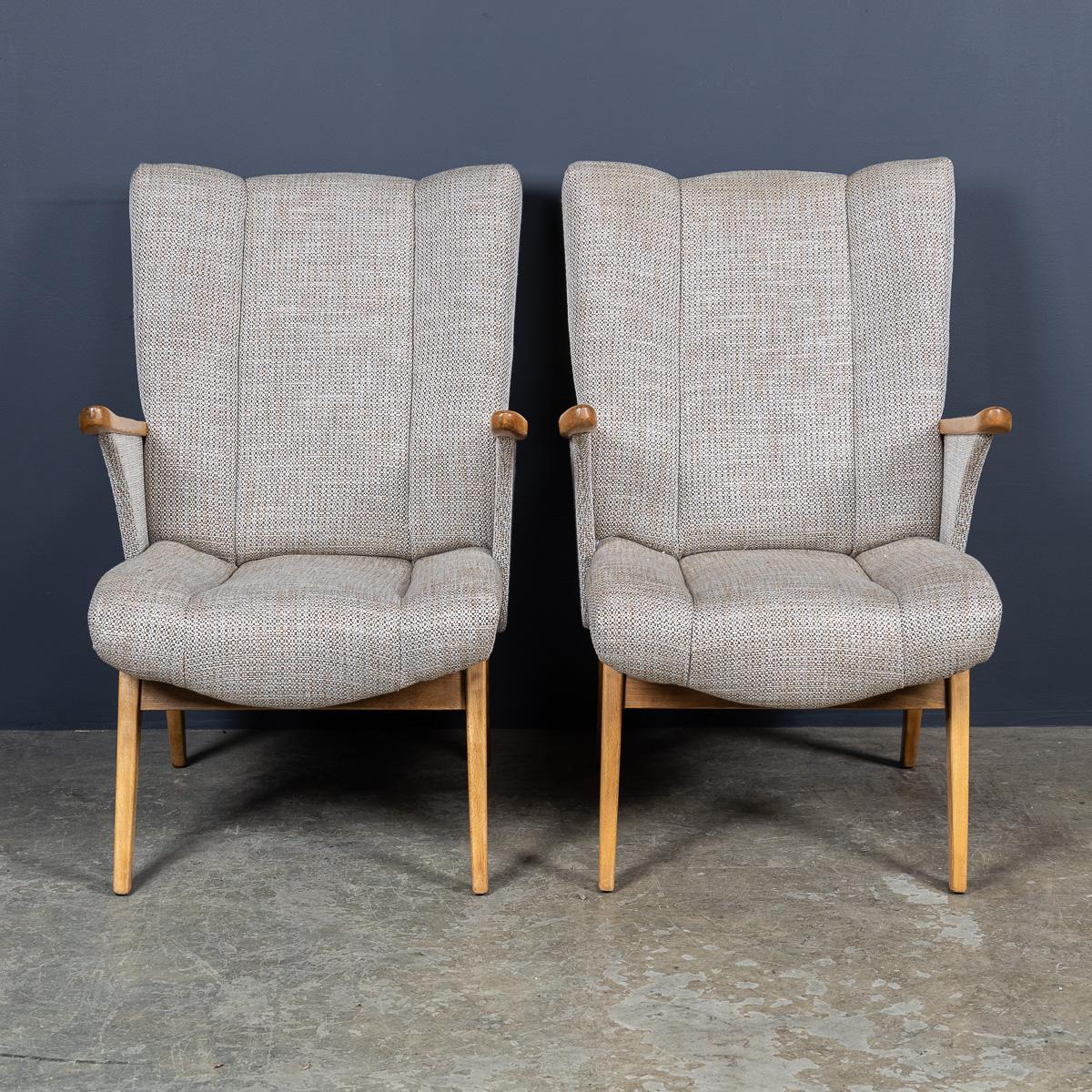 Other Vintage 20th Century Pair Of German Winged Armchairs By Gelenka c.1950 For Sale