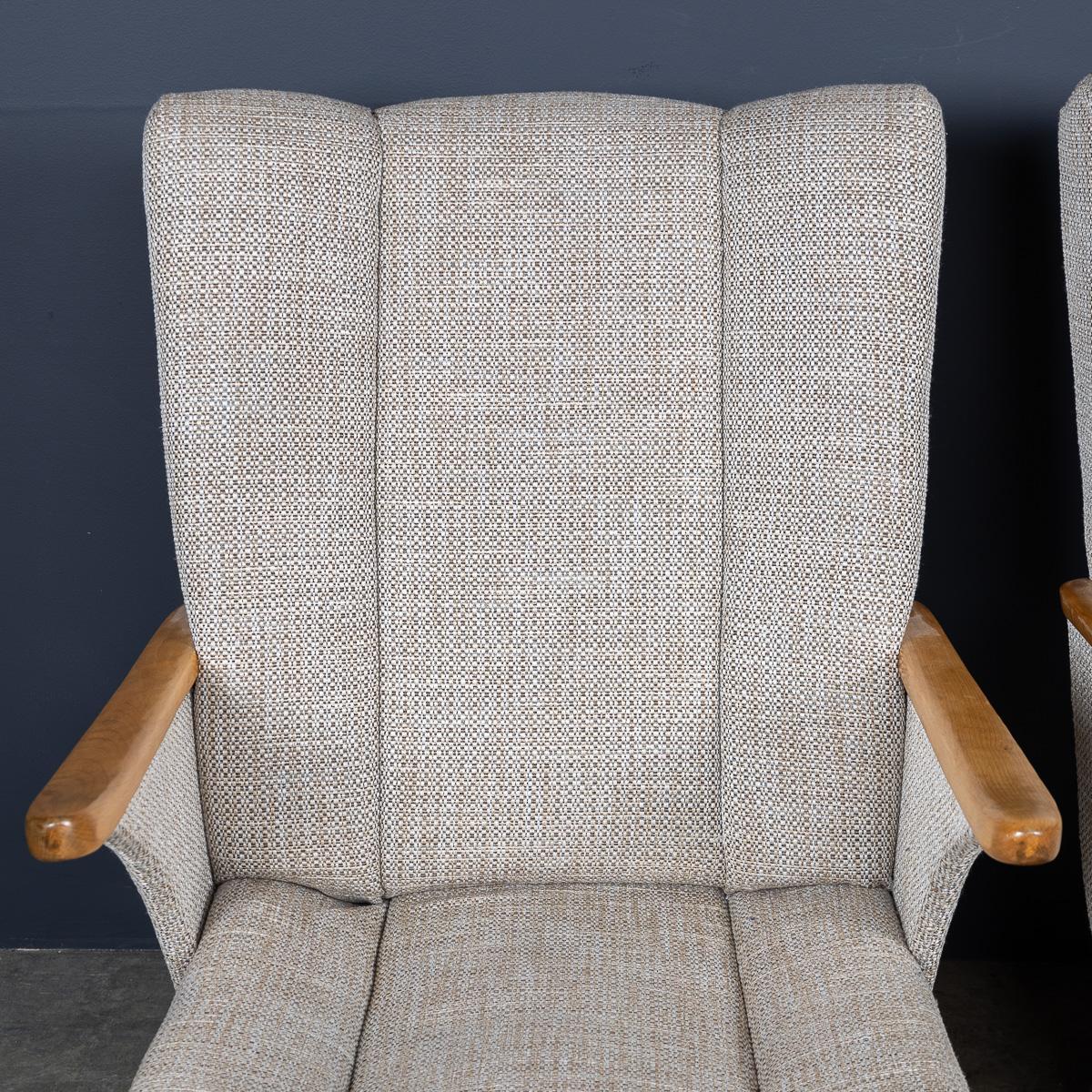 Vintage 20th Century Pair Of German Winged Armchairs By Gelenka c.1950 For Sale 2