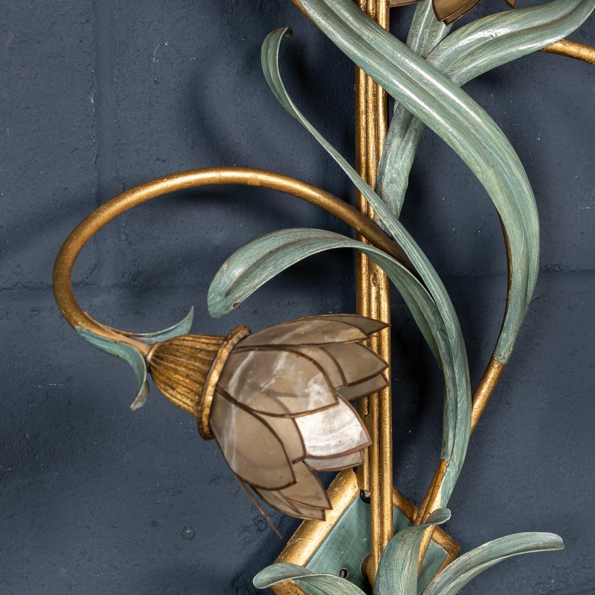 Vintage 20th Century Pair Of Italian Naturalistic Wall Sconces c.1970 For Sale 5