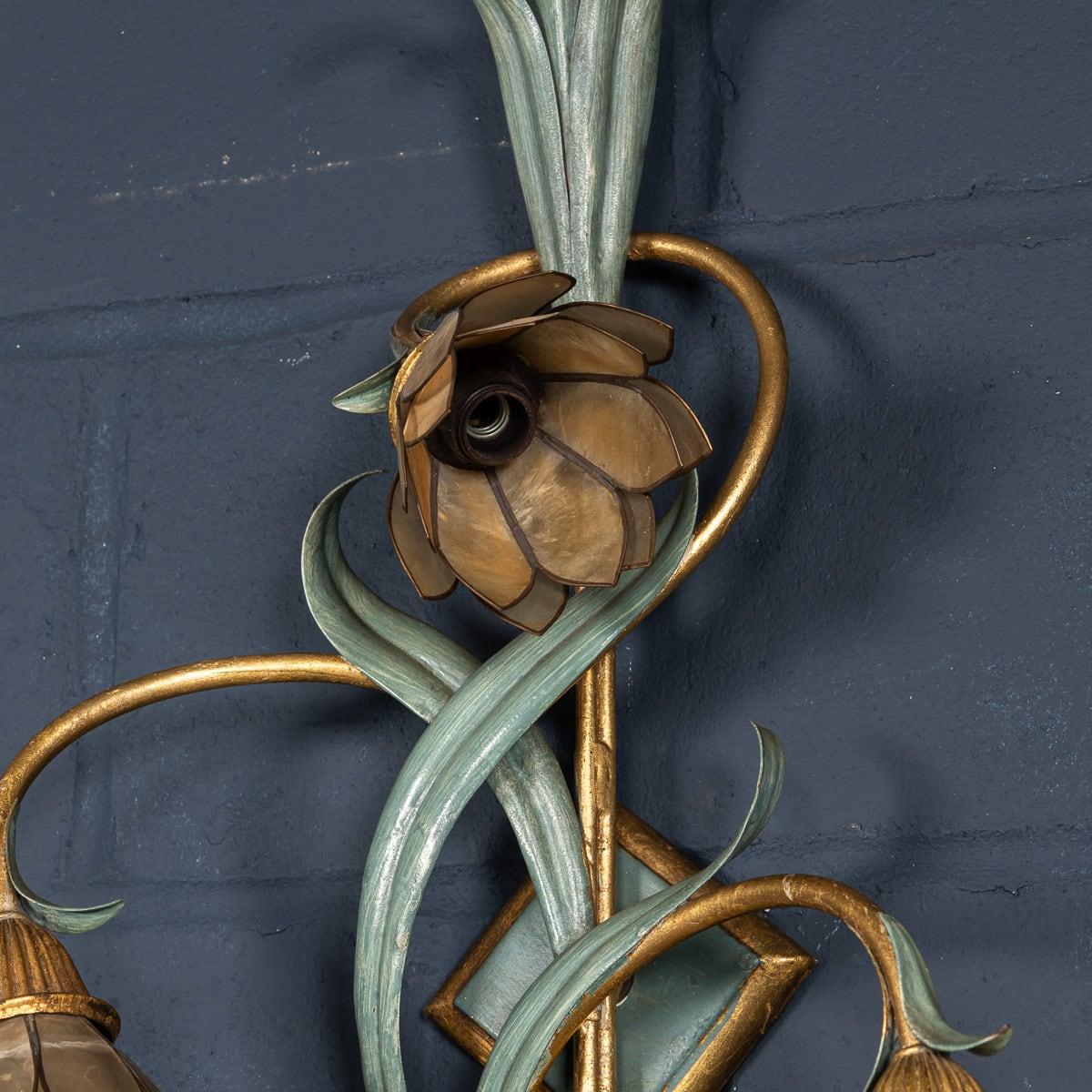 Vintage 20th Century Pair Of Italian Naturalistic Wall Sconces c.1970 For Sale 10