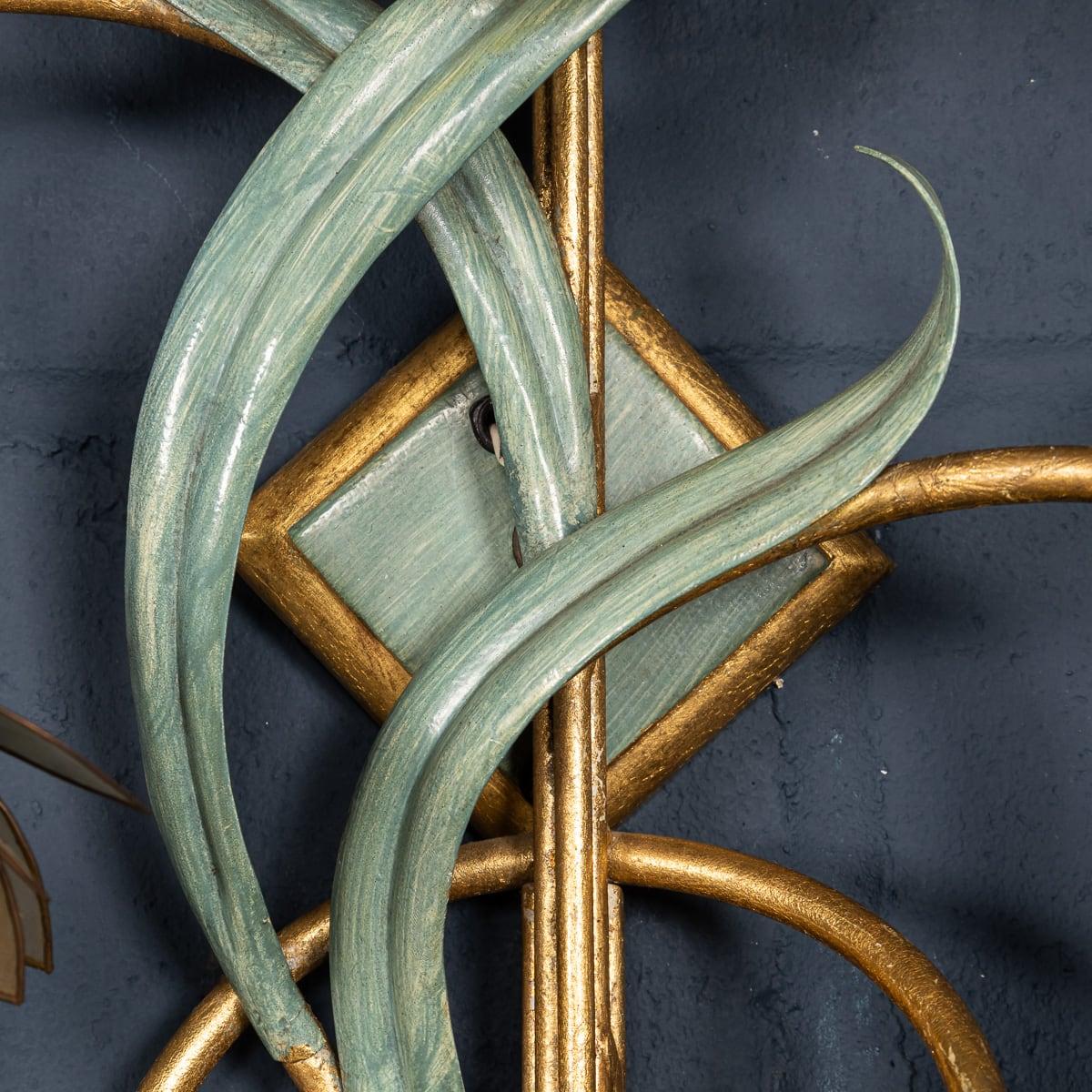Vintage 20th Century Pair Of Italian Naturalistic Wall Sconces c.1970 For Sale 12