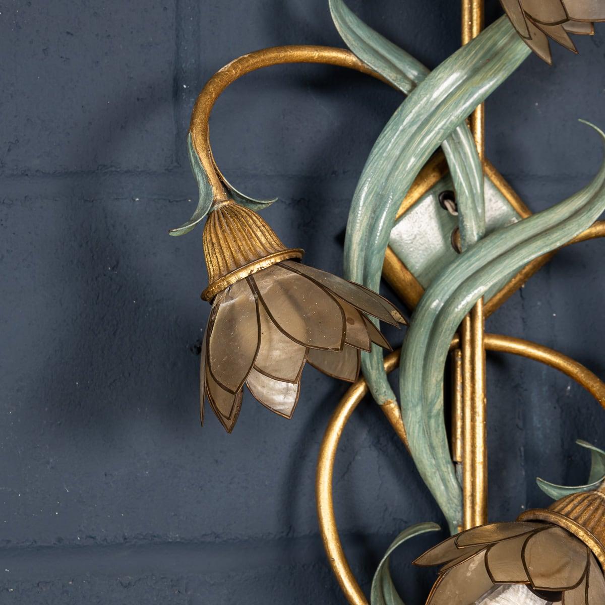 Vintage 20th Century Pair Of Italian Naturalistic Wall Sconces c.1970 For Sale 2
