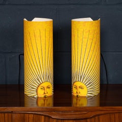 Vintage 20th Century Pair Of Italian Table Lamps By Fornasetti