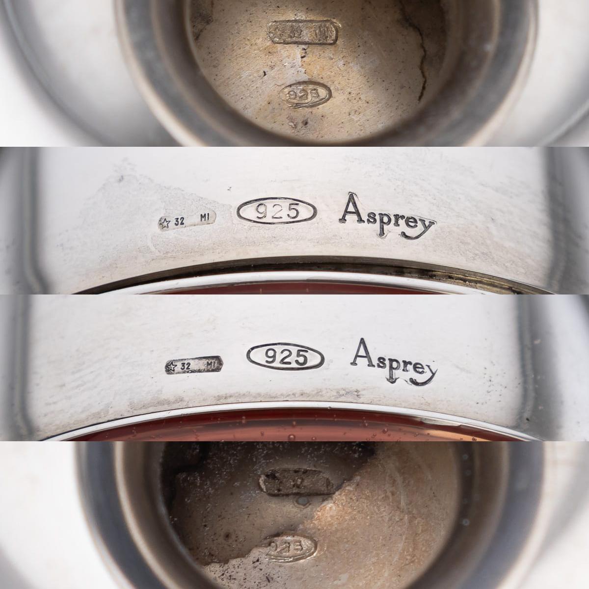 Vintage 20th Century Pair Of Solid Silver & Enamel Egg Cups, Retailed By Asprey For Sale 10