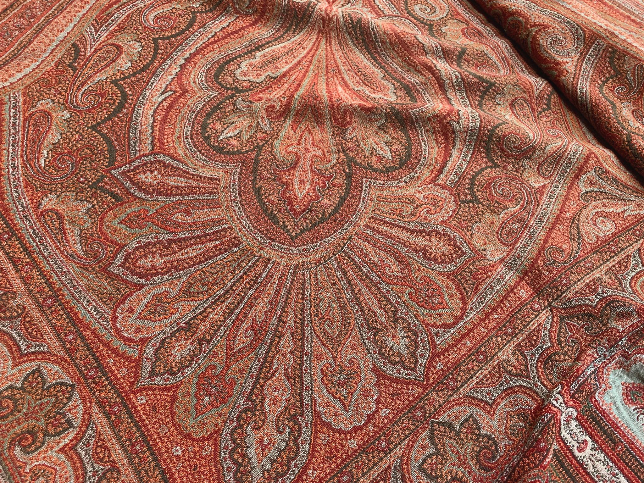 Vintage 20th Century Paisley Throw For Sale 1