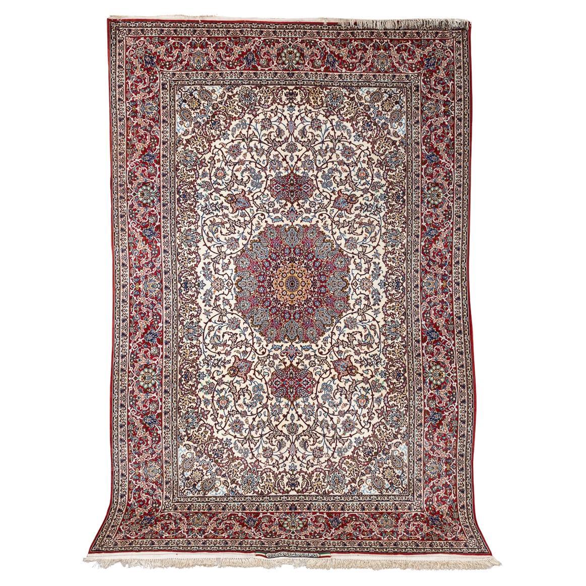 Vintage 20th Century Persian Fine Handmade Isfahan Rug c.1980