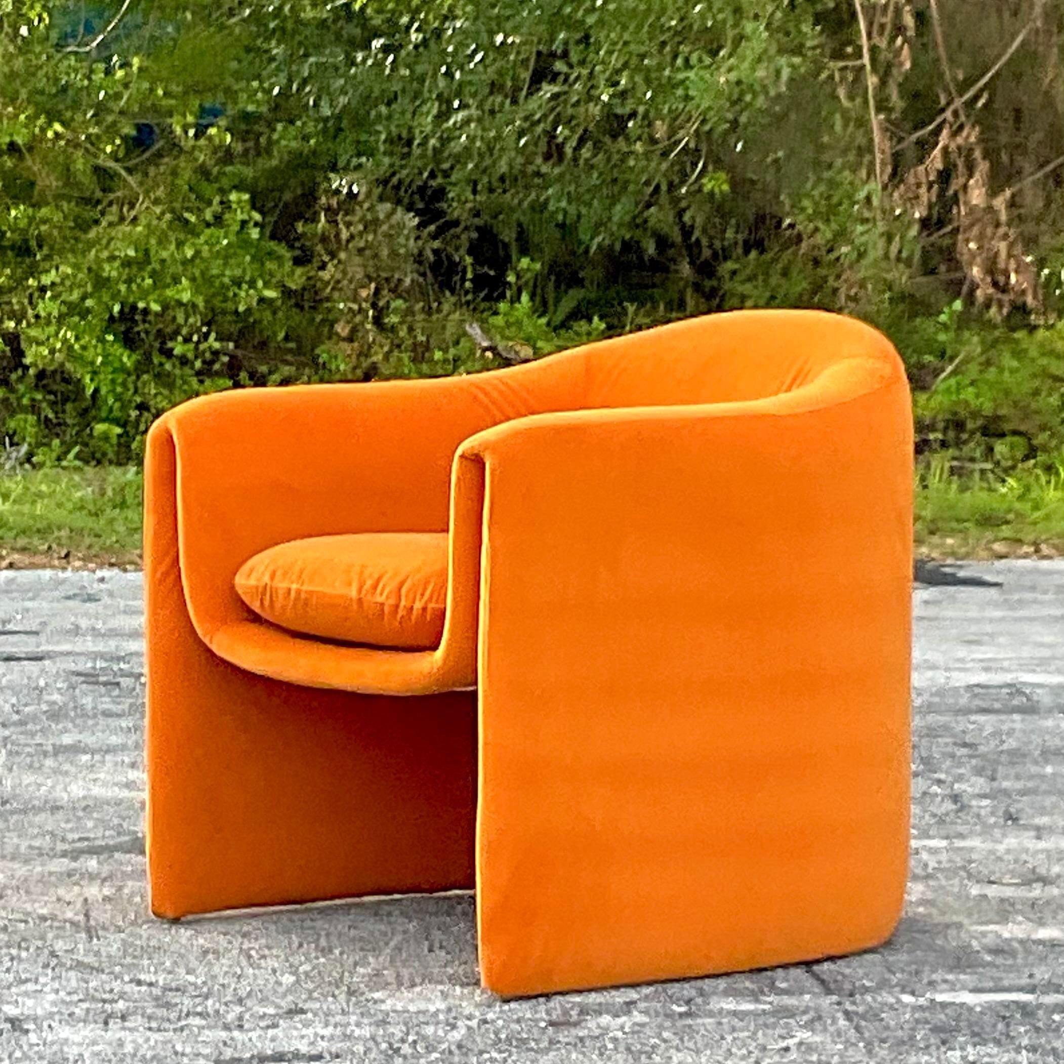 Vintage 20th Century Preview Velvet Lounge Chair For Sale 6