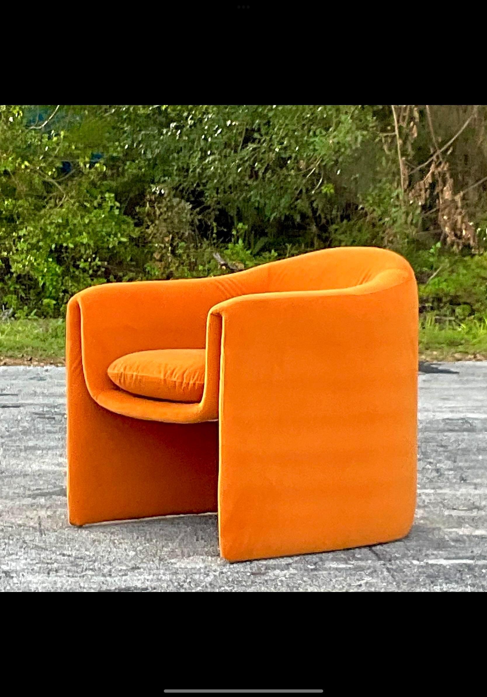 Vintage 20th Century Preview Velvet Lounge Chair For Sale 7
