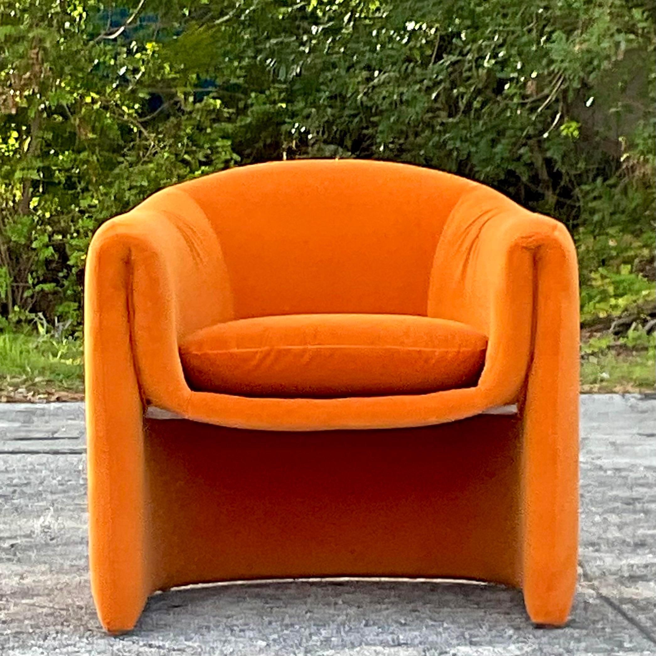 American Vintage 20th Century Preview Velvet Lounge Chair For Sale