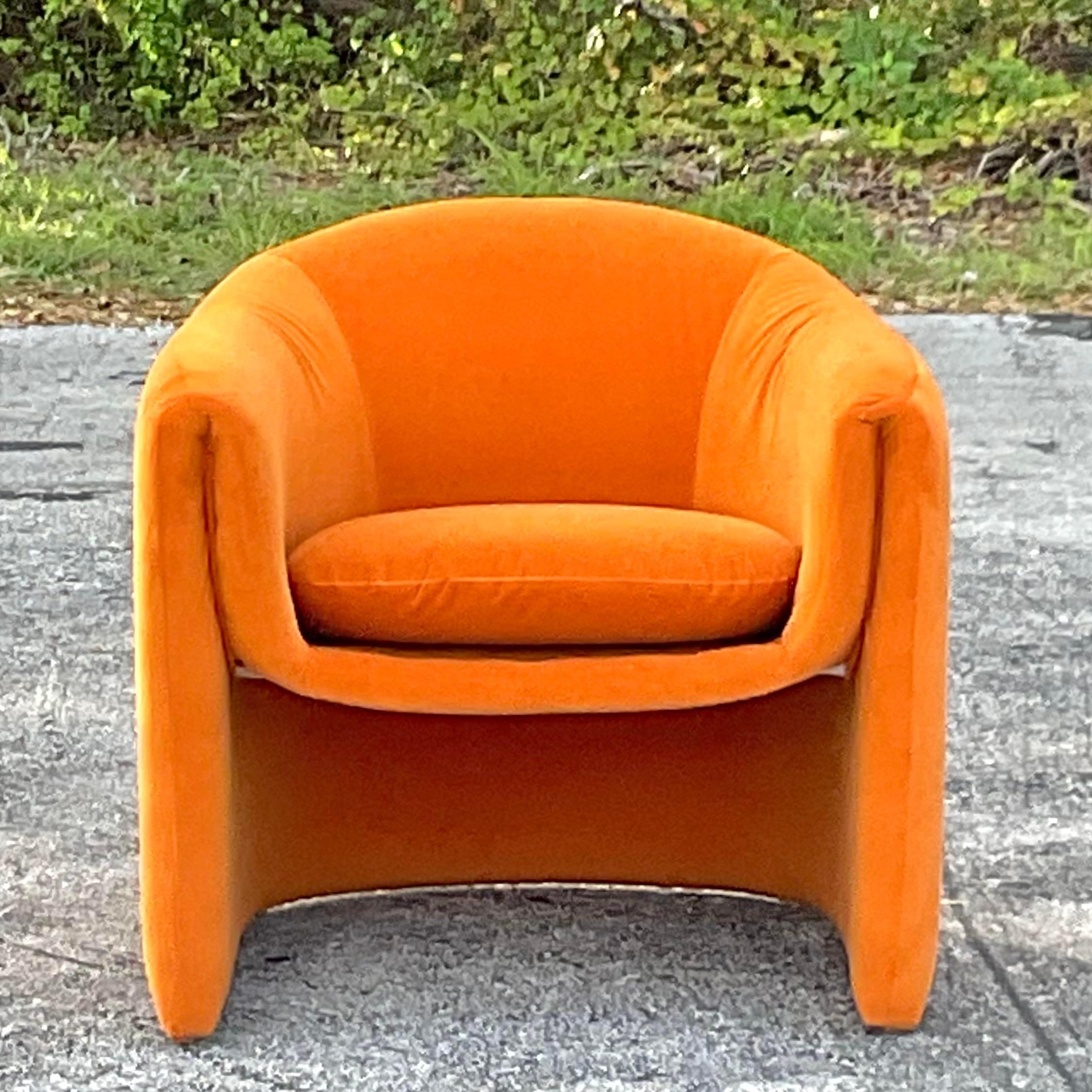 Vintage 20th Century Preview Velvet Lounge Chair For Sale 5