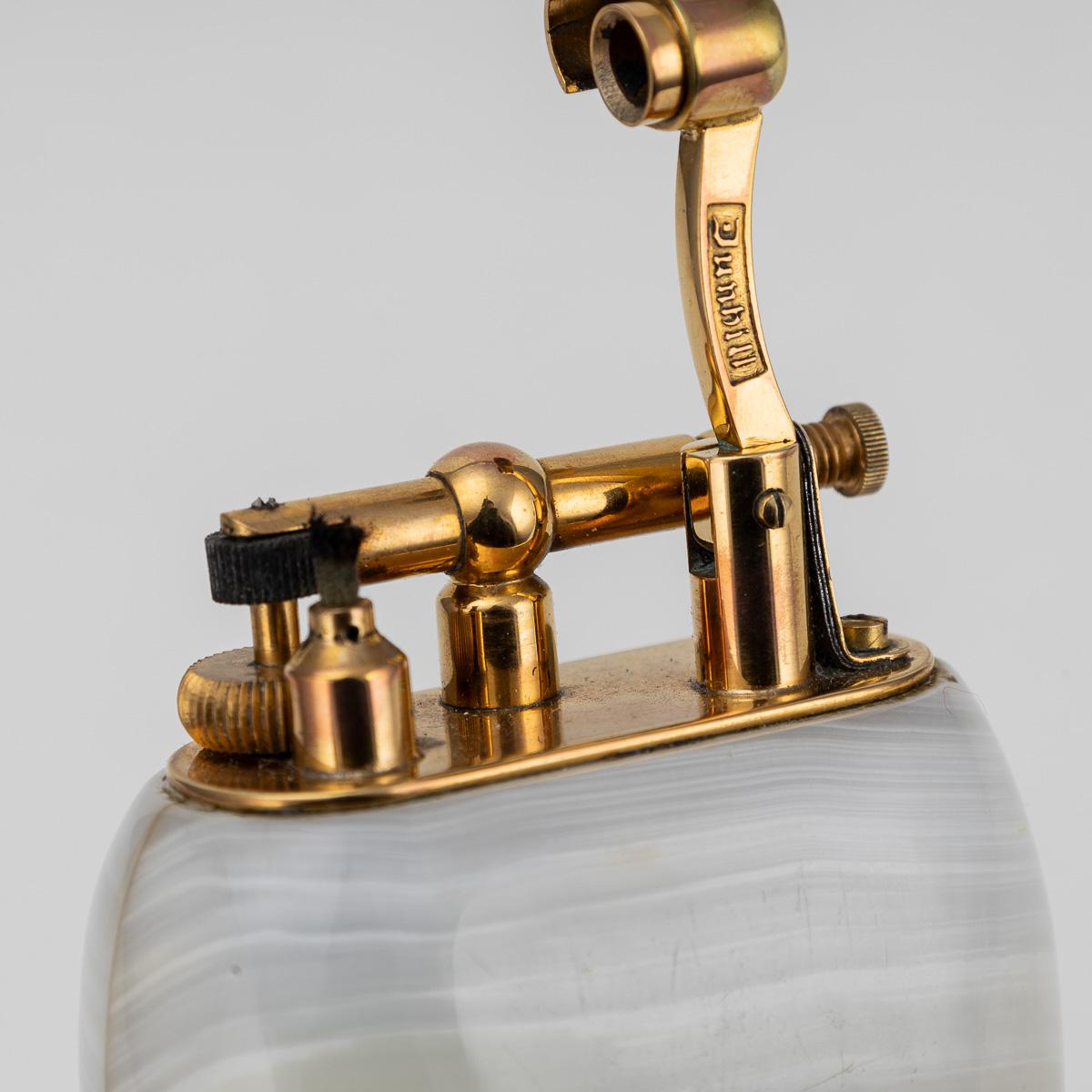 Vintage 20th Century Rare Italian Onyx & Gold Plate Dunhill Table Lighter c.1950 For Sale 6