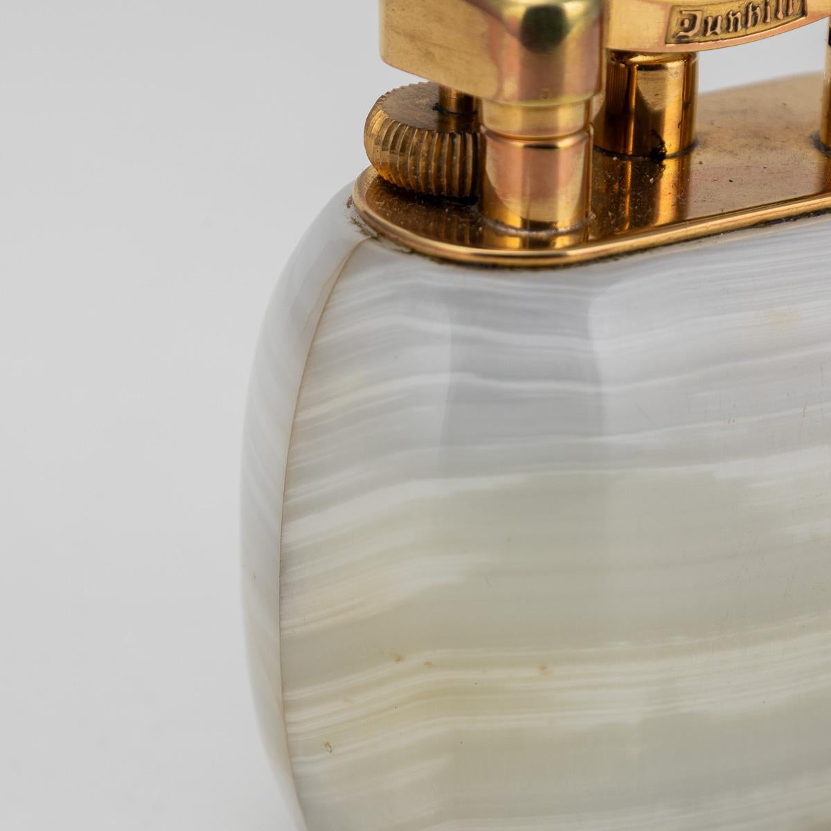 Vintage 20th Century Rare Italian Onyx & Gold Plate Dunhill Table Lighter c.1950 For Sale 9
