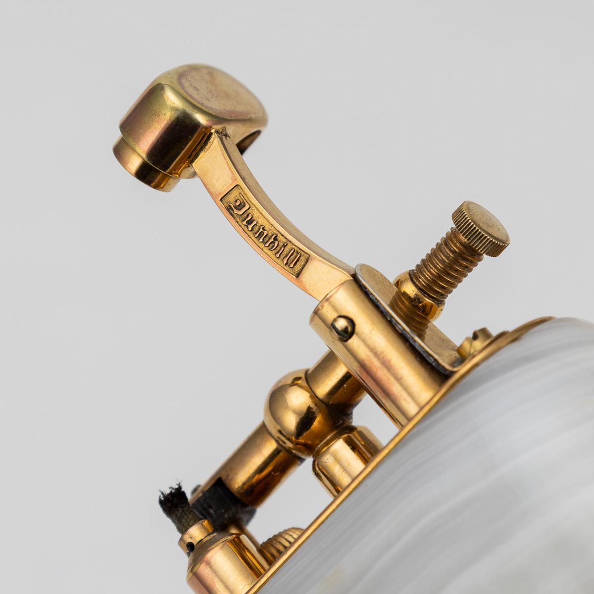 Vintage 20th Century Rare Italian Onyx & Gold Plate Dunhill Table Lighter c.1950 For Sale 11