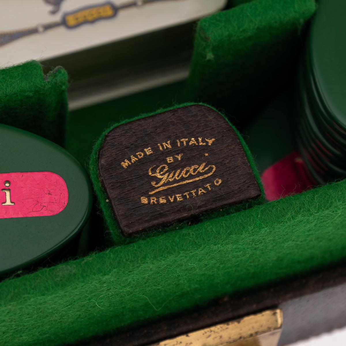 Vintage Siglo XX Raro juego de póquer de viaje italiano de Gucci c.1970 en venta 3