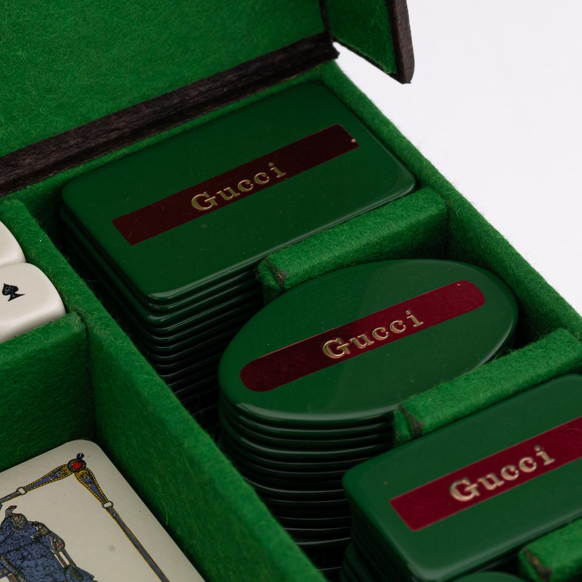 Vintage Siglo XX Raro juego de póquer de viaje italiano de Gucci c.1970 en venta 4