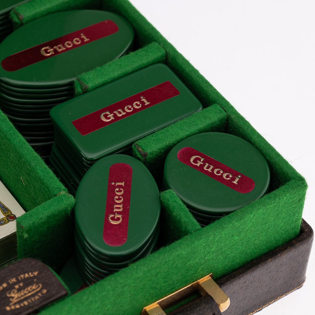 Vintage Siglo XX Raro juego de póquer de viaje italiano de Gucci c.1970 en venta 5