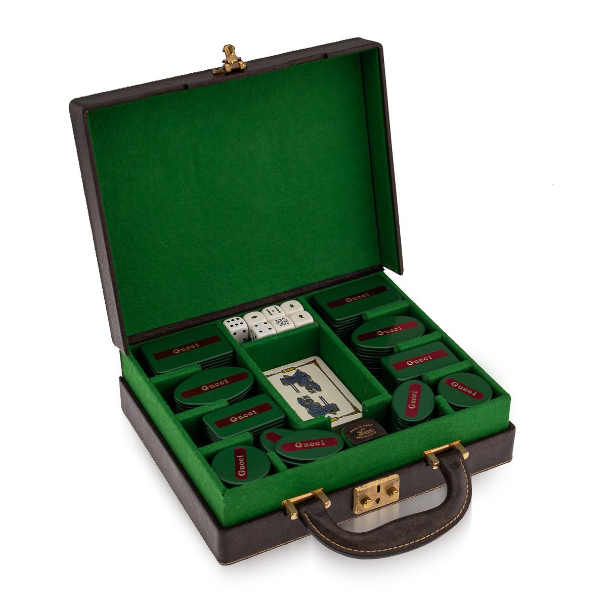 Vintage Siglo XX Raro juego de póquer de viaje italiano de Gucci c.1970 Otro en venta