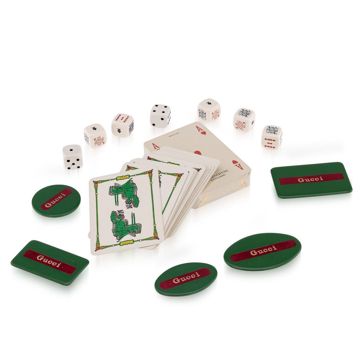 Vintage Siglo XX Raro juego de póquer de viaje italiano de Gucci c.1970 Italiano en venta