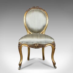 Vintage 20th Century Salon Chair in Antique French Taste, Giltwood, circa 1970
