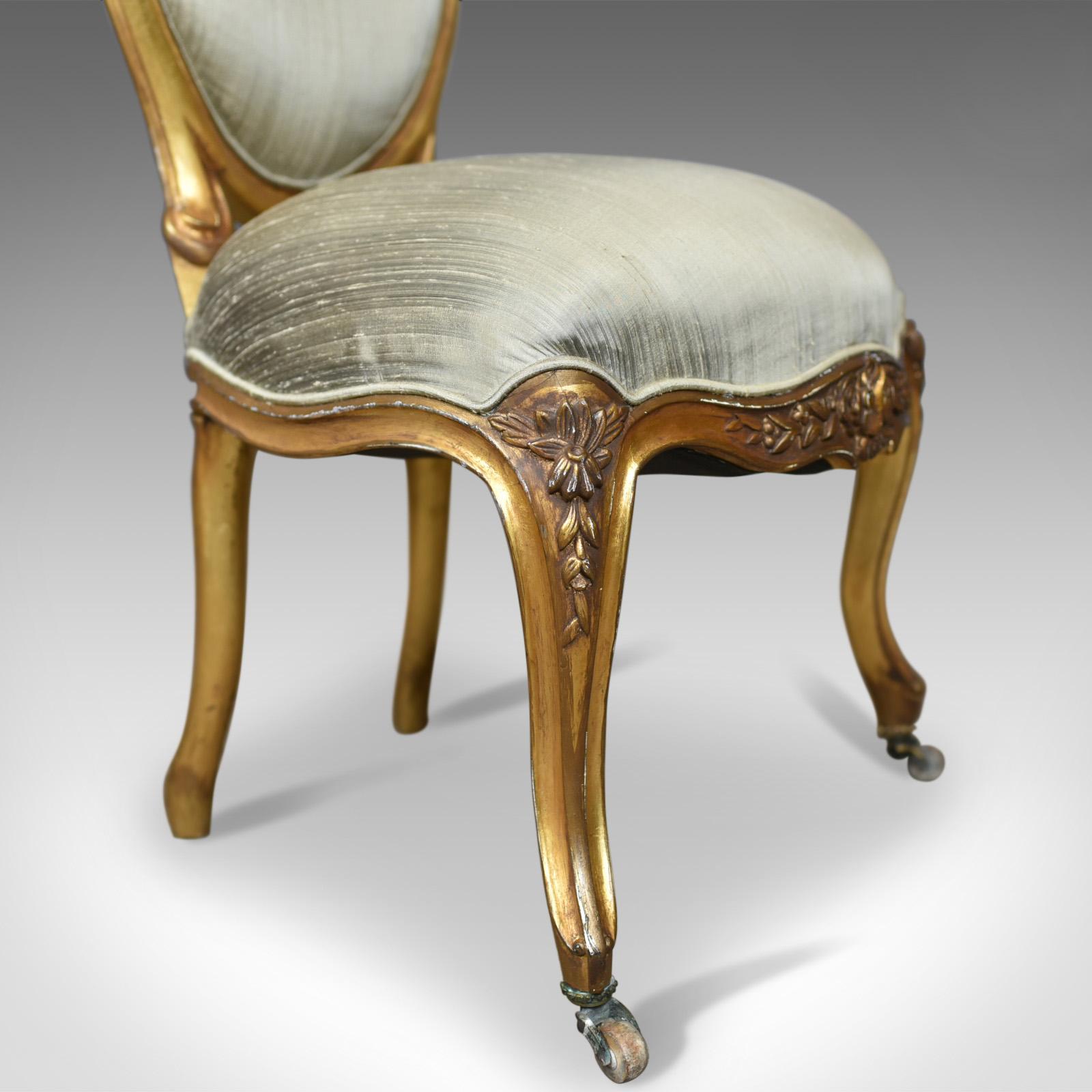 Vintage 20th Century Salon Chair in Antique French Taste, Giltwood, circa 1970 For Sale 2