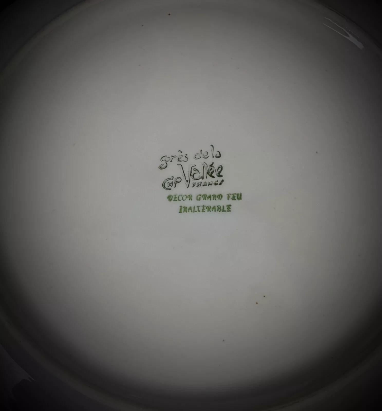 Français Ensemble de 12 assiettes en grès Grès de la Vallée du 20e siècle - 2Y369 en vente