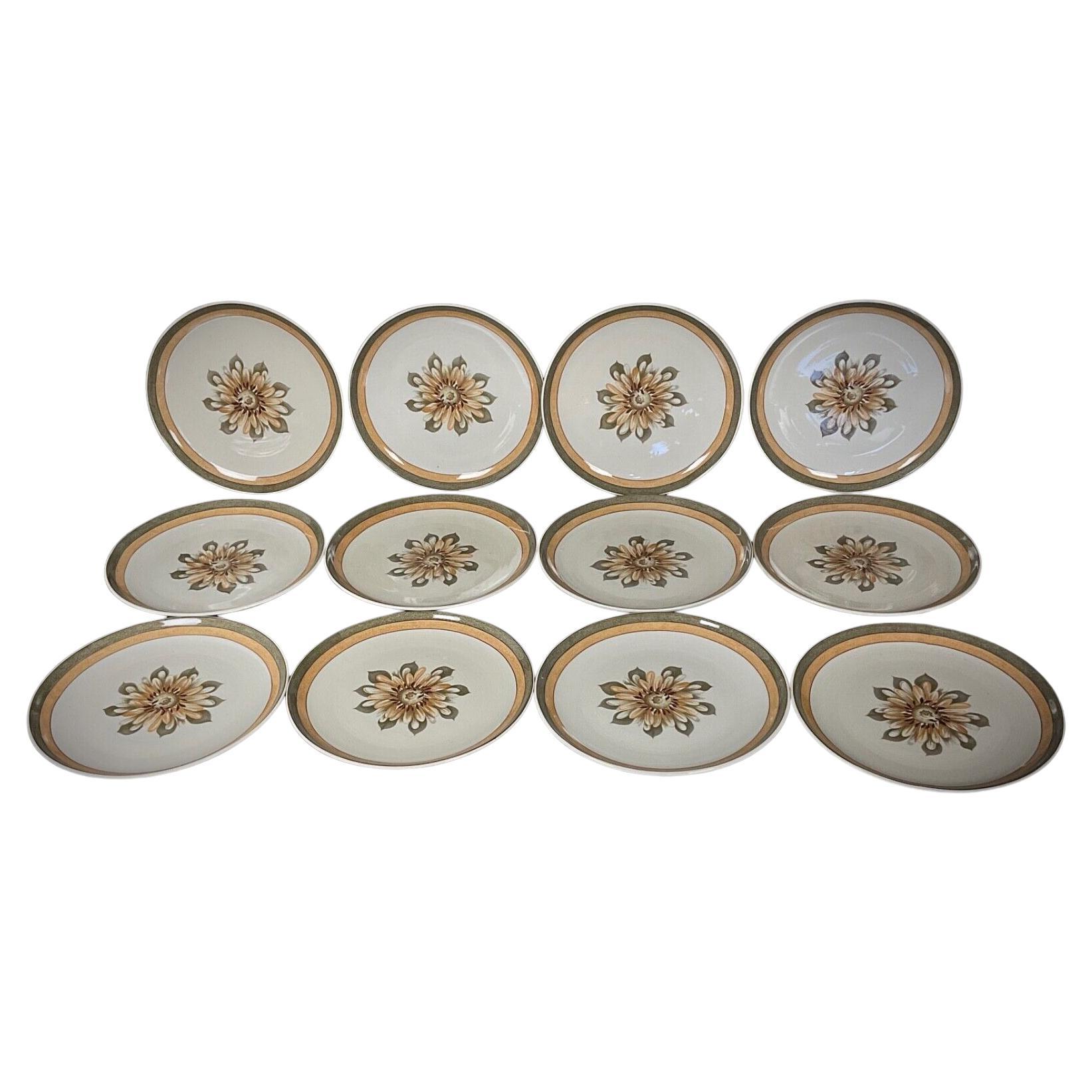 Vintage 20th-Century Set of 12 Grès de la Vallée Stoneware Plates - 2Y369