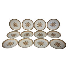 Set di 12 piatti in gres Grès de la Vallée del XX secolo - 2Y369