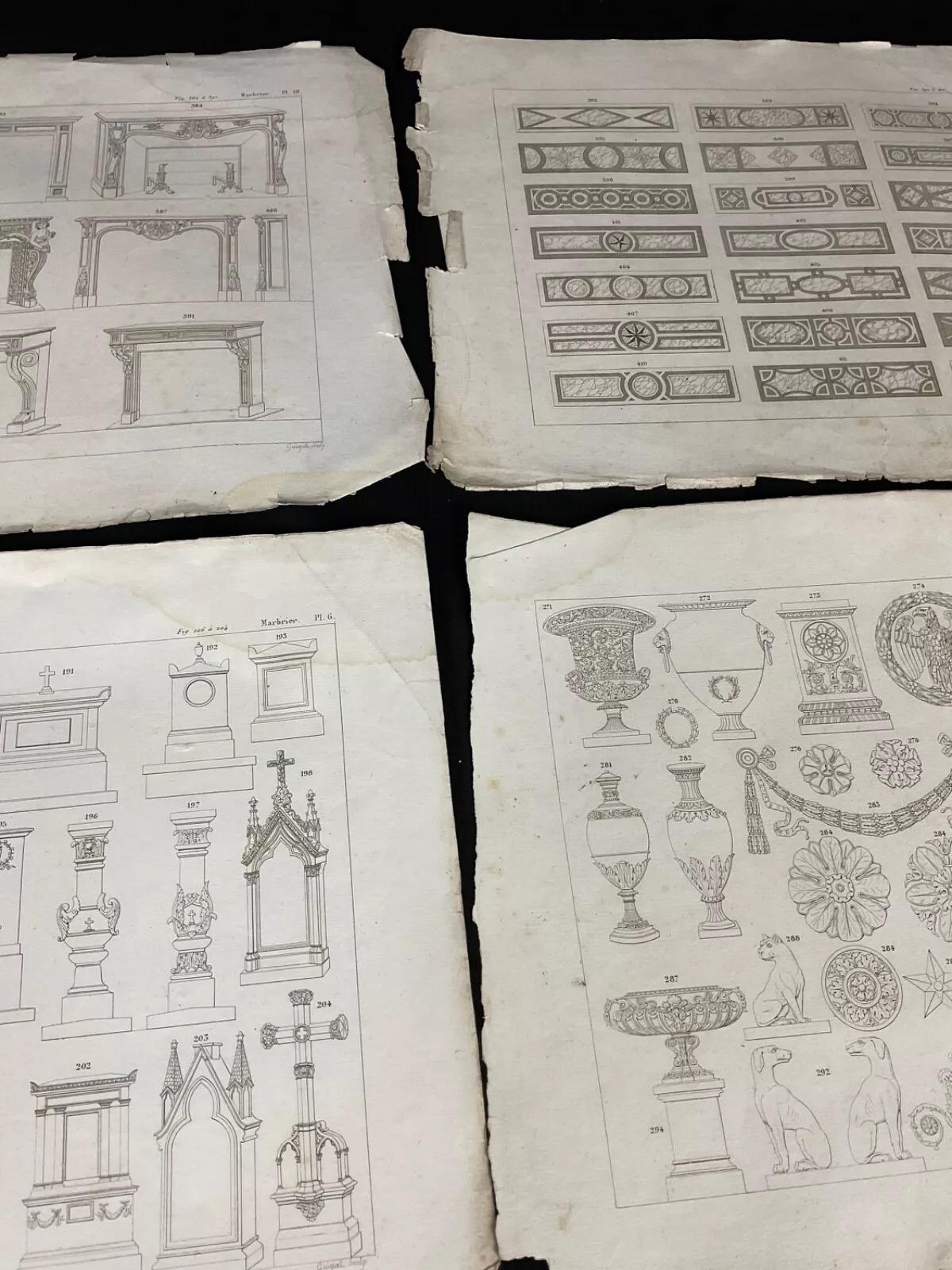 Ensemble de 18 tirages lithographiques Marbrier du 20ème siècle - 2Y566 Bon état - En vente à Bordeaux, FR