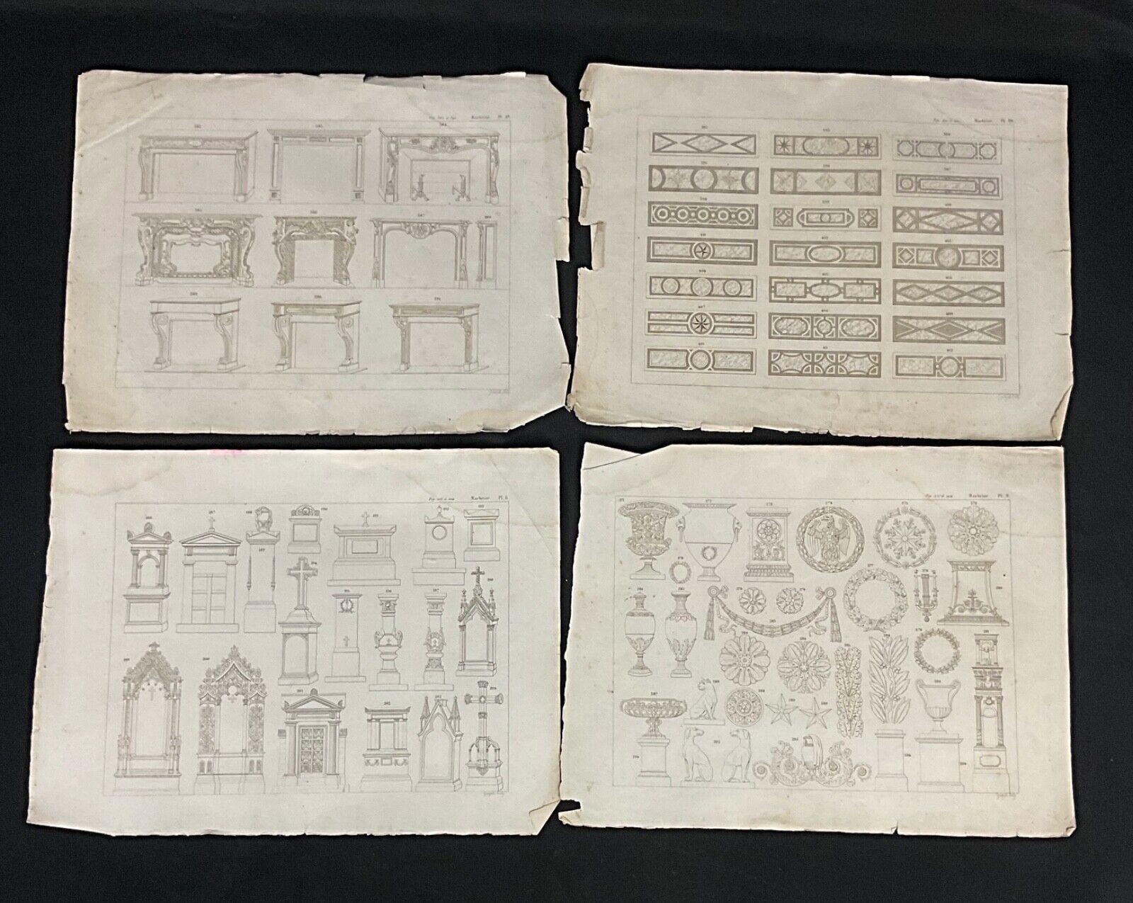 Ensemble de 18 tirages lithographiques Marbrier du 20ème siècle - 2Y566 en vente 1