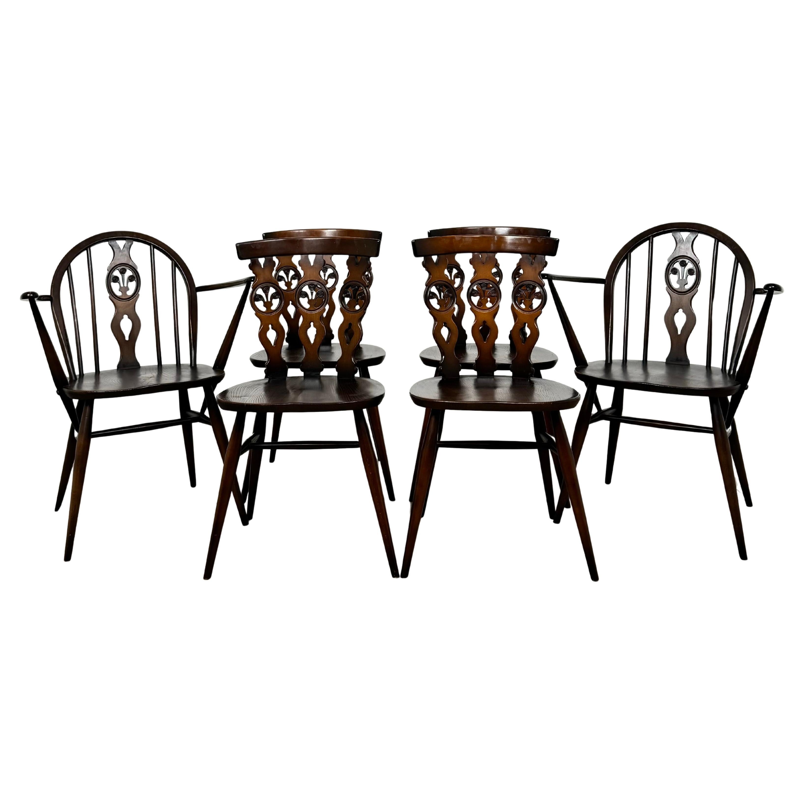 Set di 6 sedie da pranzo Ercol del XX secolo in olmo ( REF AFS-3614 )