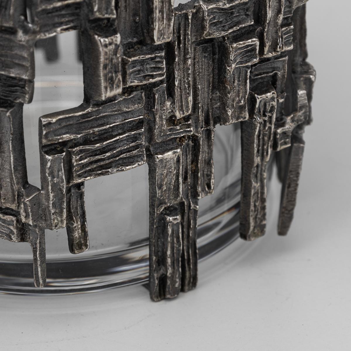 Vintage 20th Century Silver Plated Brutalist Style Ice Bucket c.1960 For Sale 7