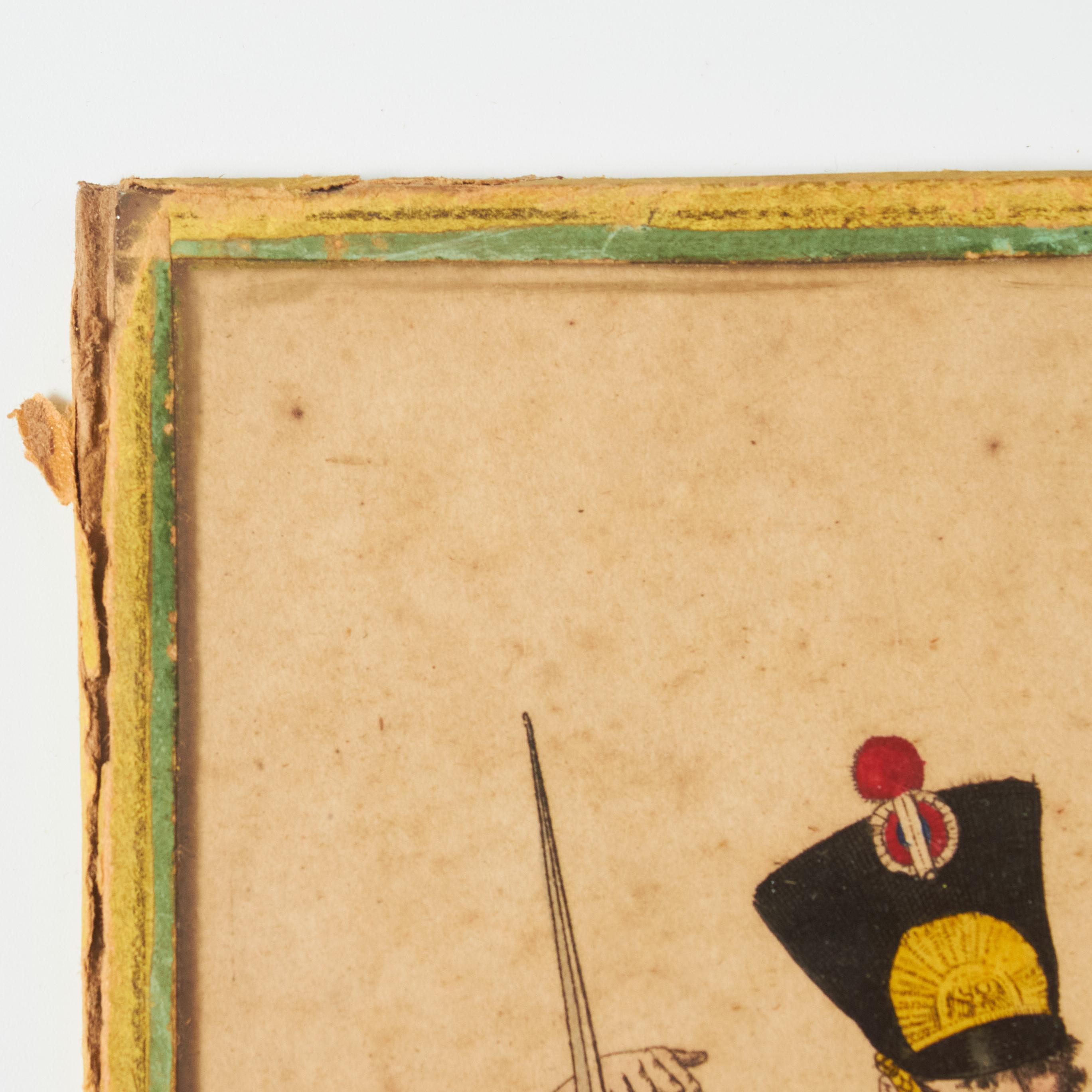 Paar Gravuren von Soldaten des 20. Jahrhunderts: zarte Farben und Patina, Vintage im Angebot 6